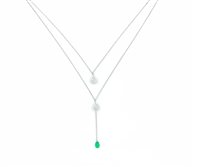 Halskette Sangiorgi Preziosi Dame in Weißgold Smeraldo 0.38 Ct C069/20/11-S0 - C069/20/11-S0